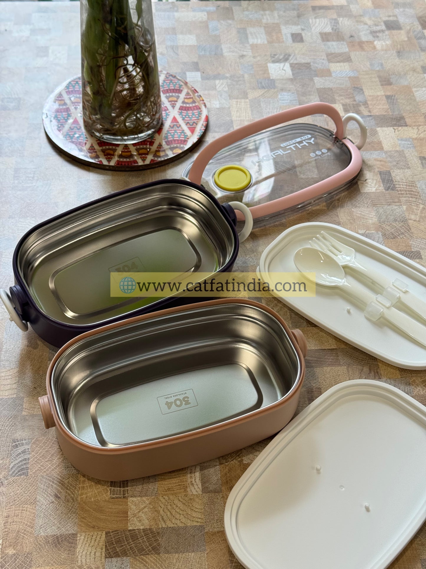 Twin Tray Stainless Steel Lunch Box