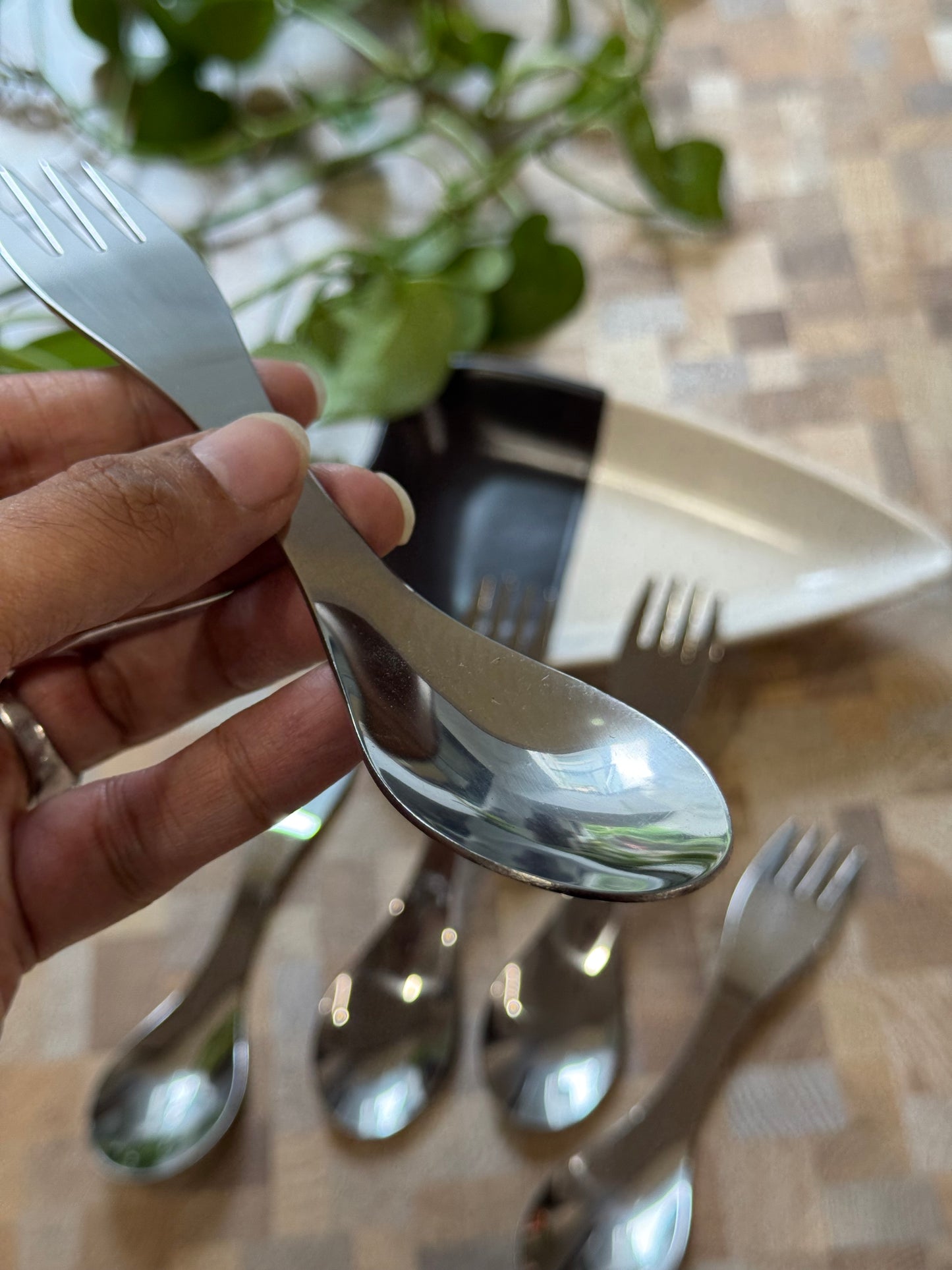 2 in 1 Fork and Spoon Combo (Stainless Steel)