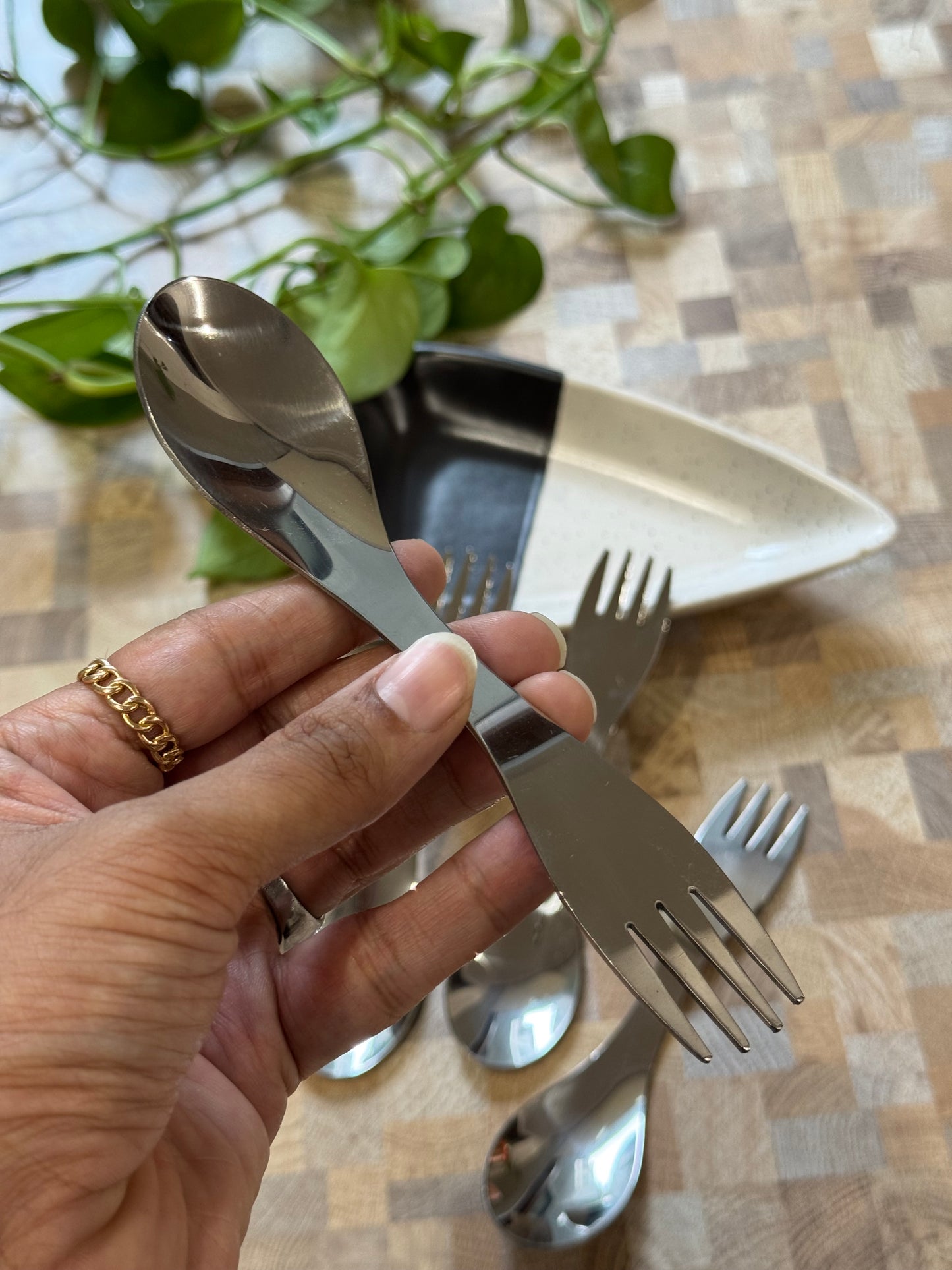 2 in 1 Fork and Spoon Combo (Stainless Steel)