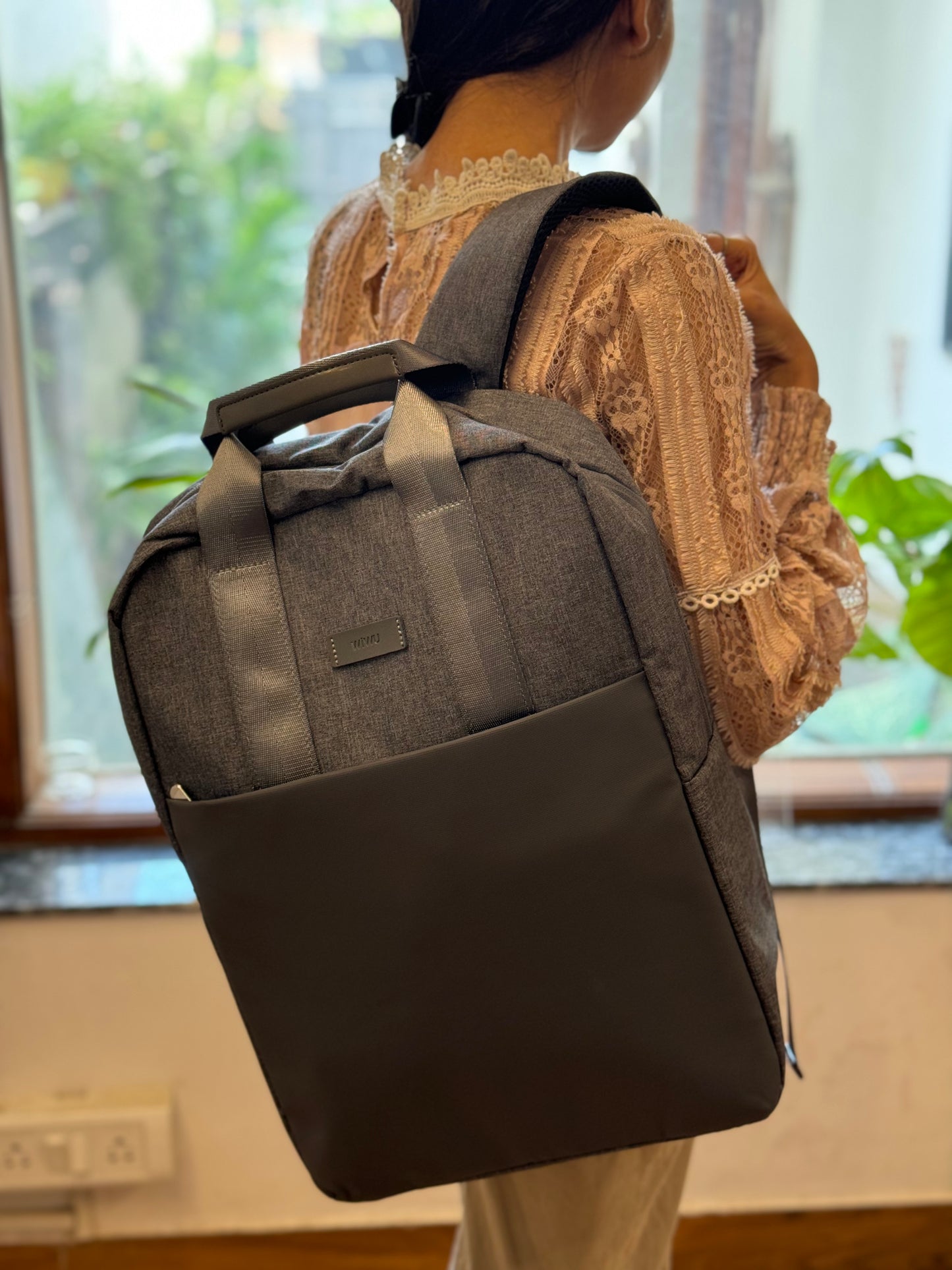 Catfatindia Korean Style Unisex Backpack (Grey)