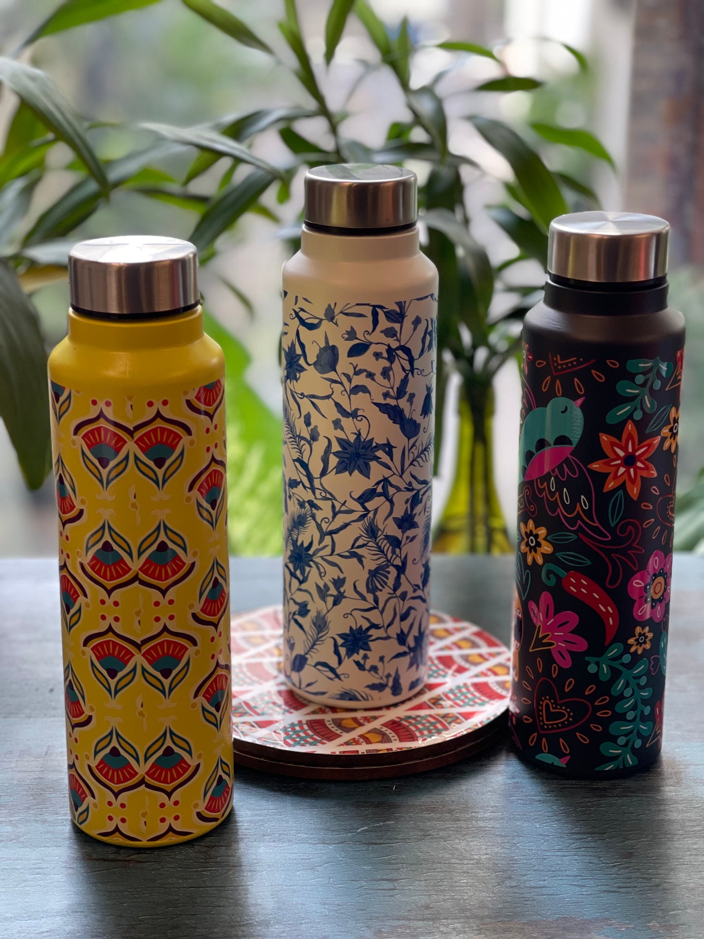 Festive Stainless Steel Bottle (1000 ML)