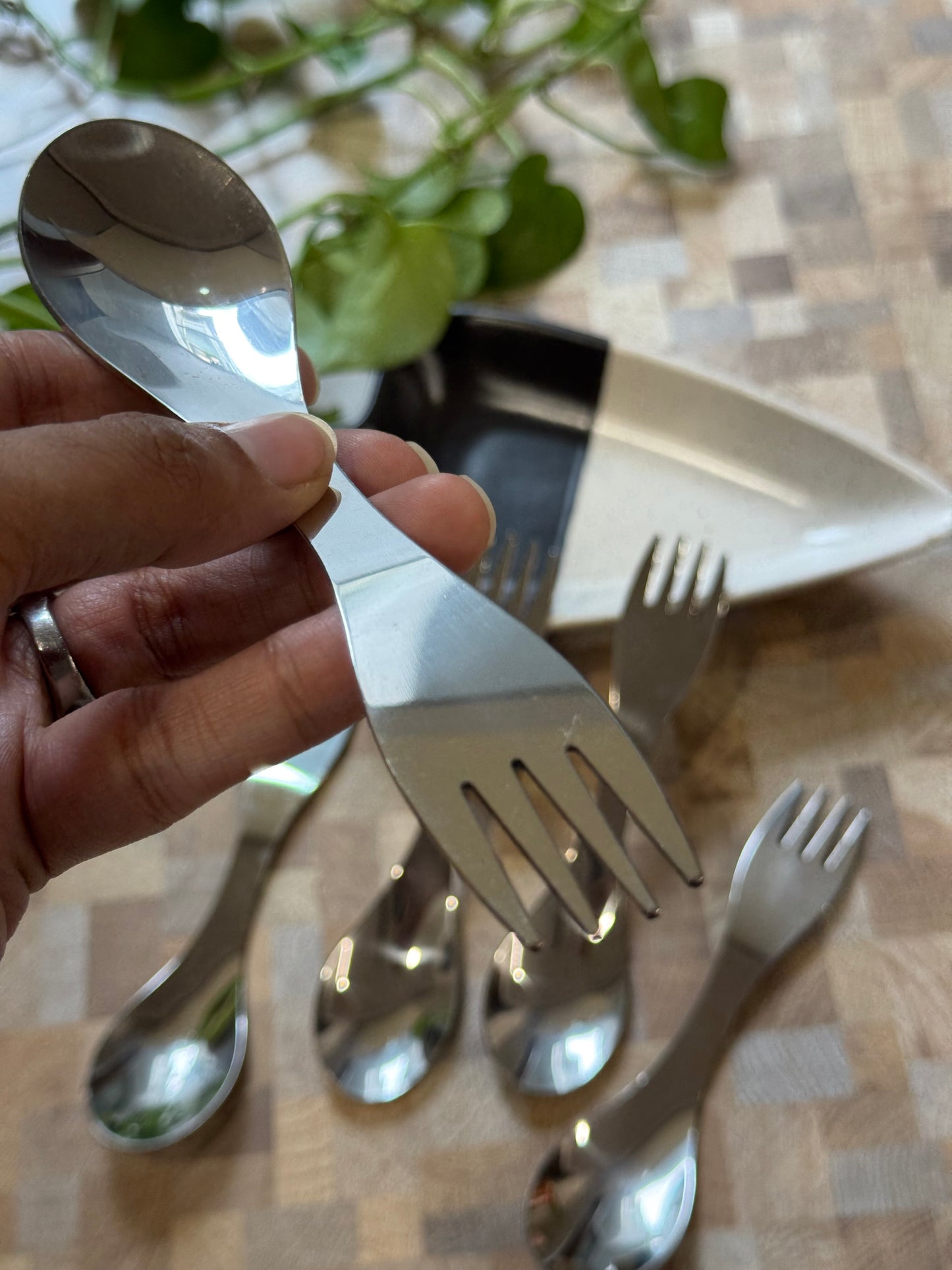 2 in 1 Fork and Spoon Combo (Stainless Steel)