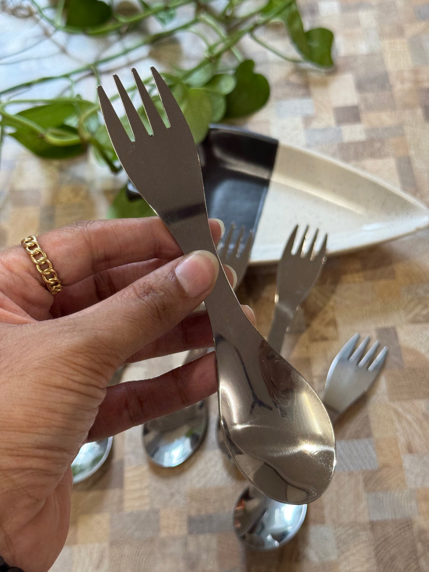 2 in 1 Fork and Spoon Combo (Stainless Steel)