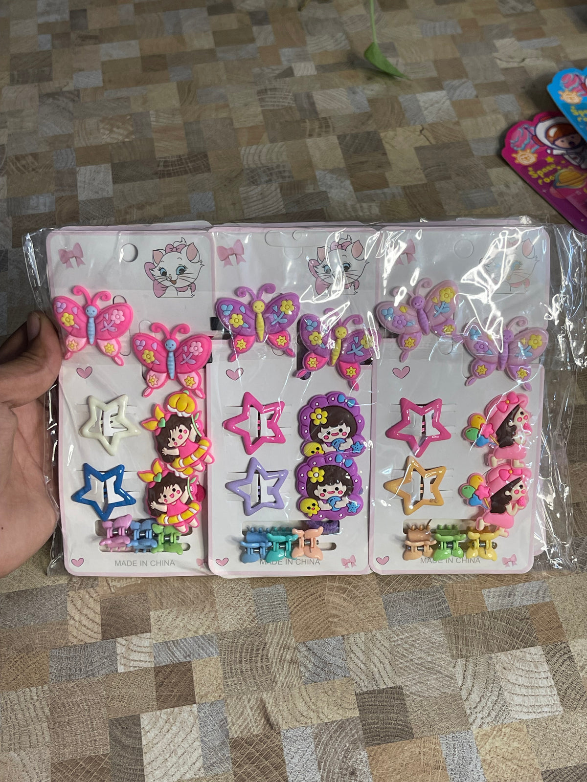 Little Girls Cute Hair Clips Combo Card