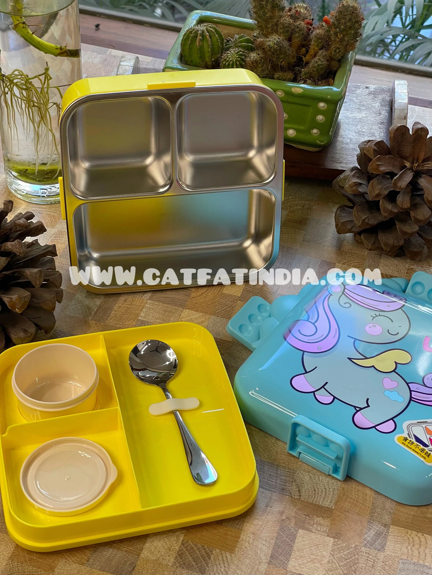 Kids Carnival Double Decker Stainless Steel Bento Box