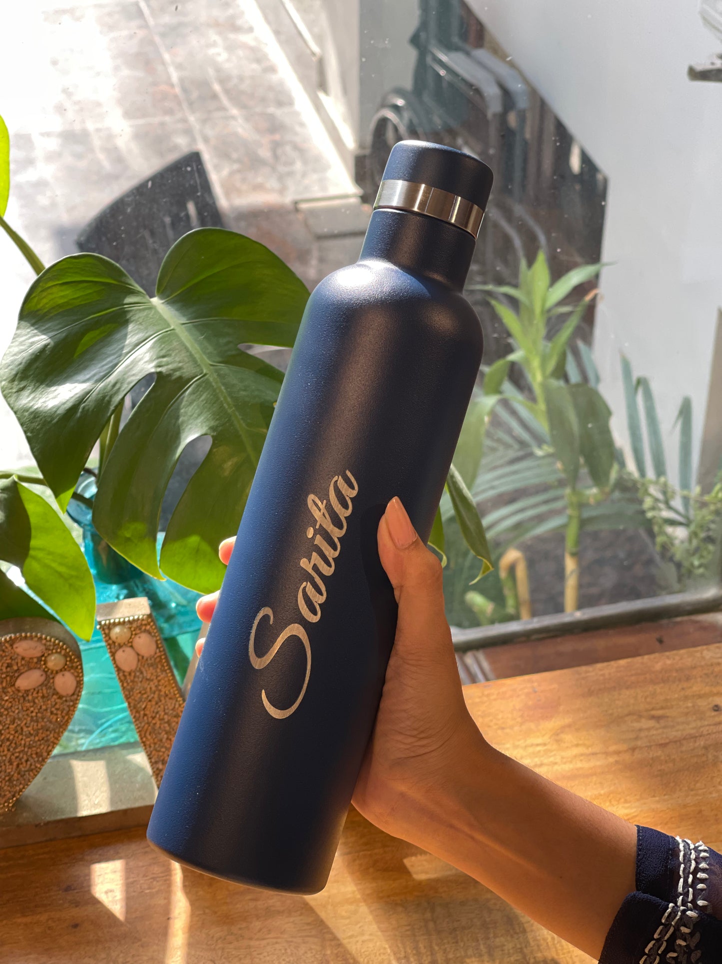 Blue Beatles Name Bottle 316 Grade Stainless Steel (1000ML)