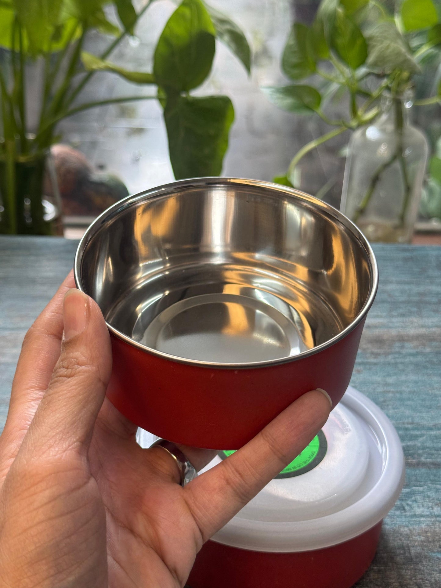 MicroHeat Bento Bowl – Microwave-Safe Stainless Steel Lunch Container