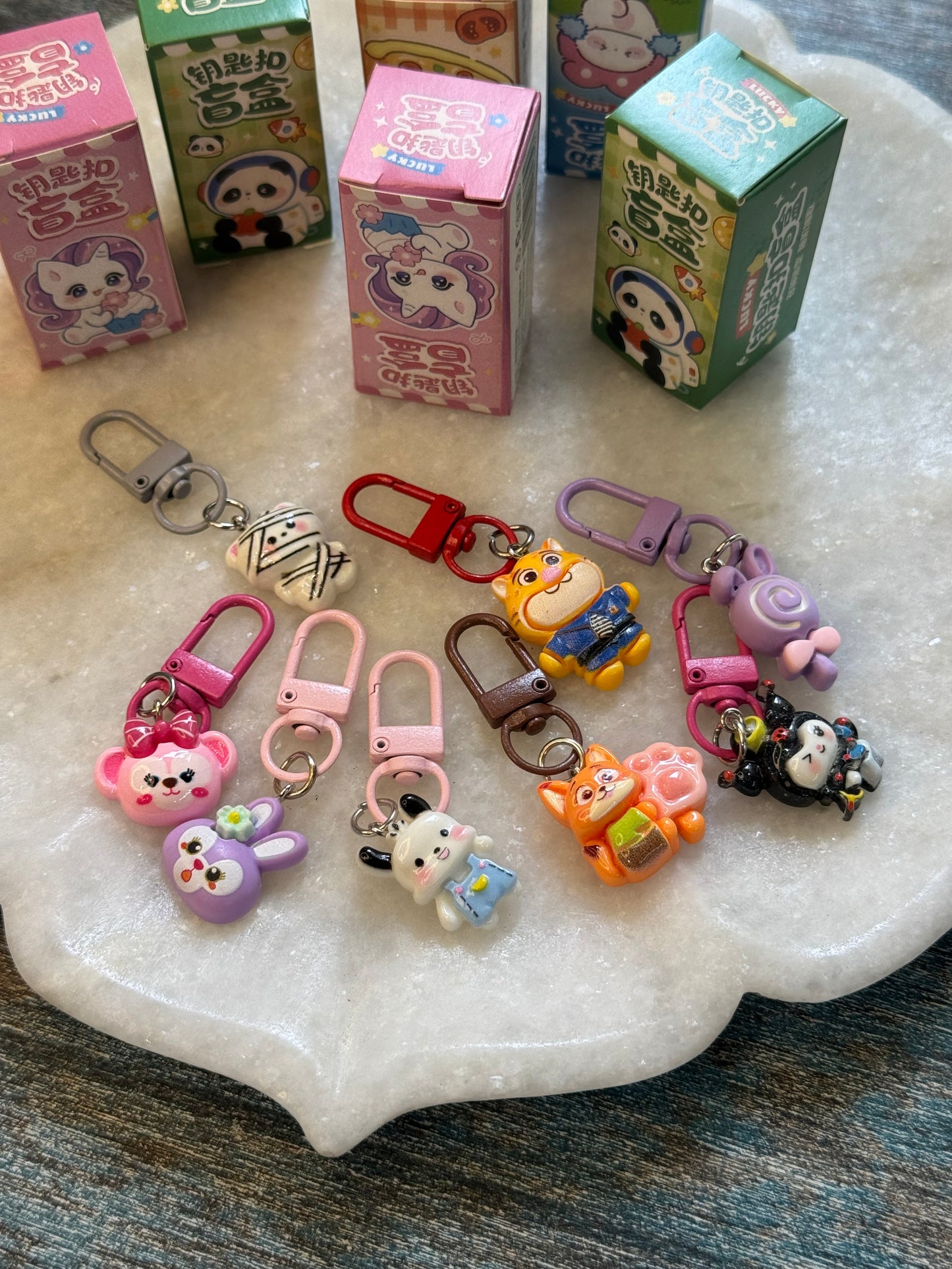 Surprise charms keyrings