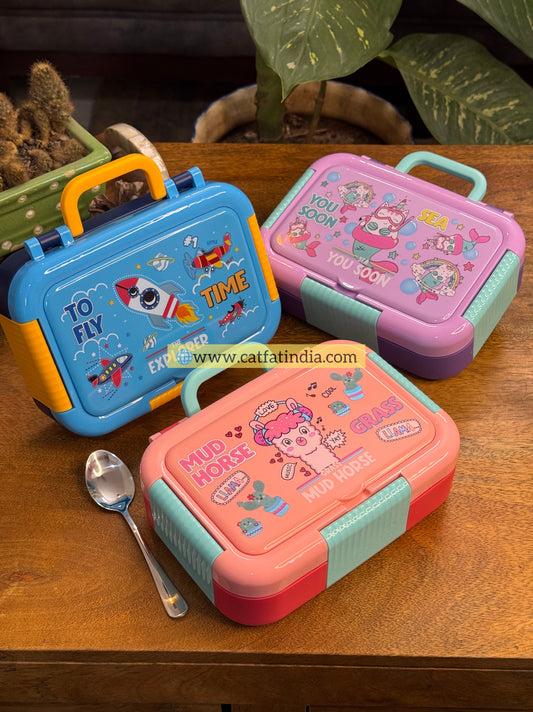 Little Munch Lunch Box – Colorful Bento Style Tiffin with Multiple Compartments