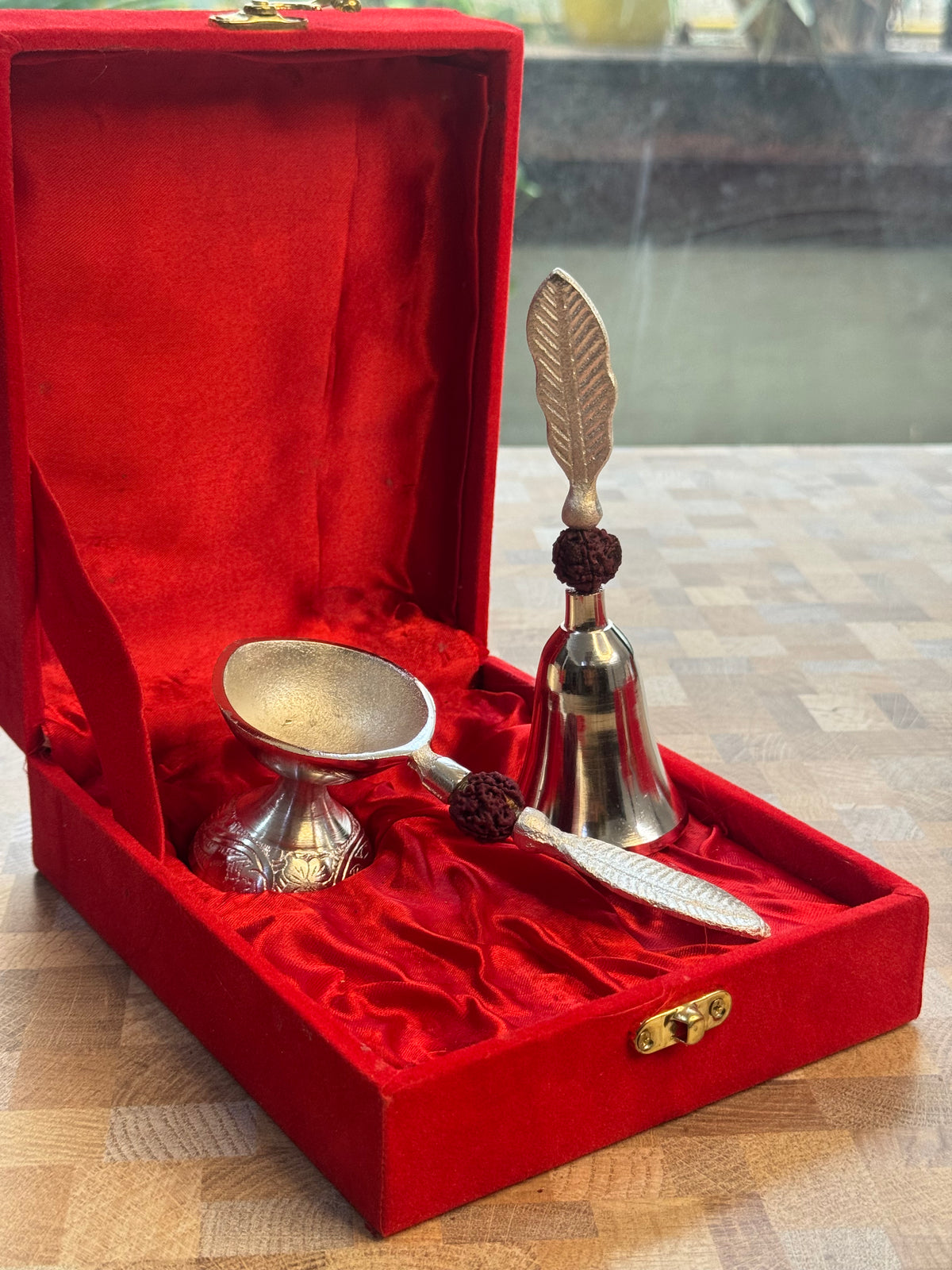 Divine Silver Pooja Box Set