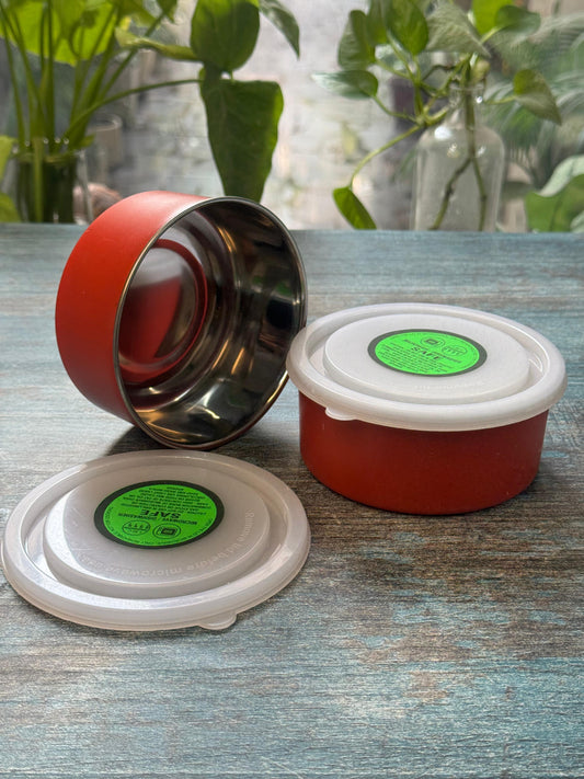 MicroHeat Bento Bowl – Microwave-Safe Stainless Steel Lunch Container