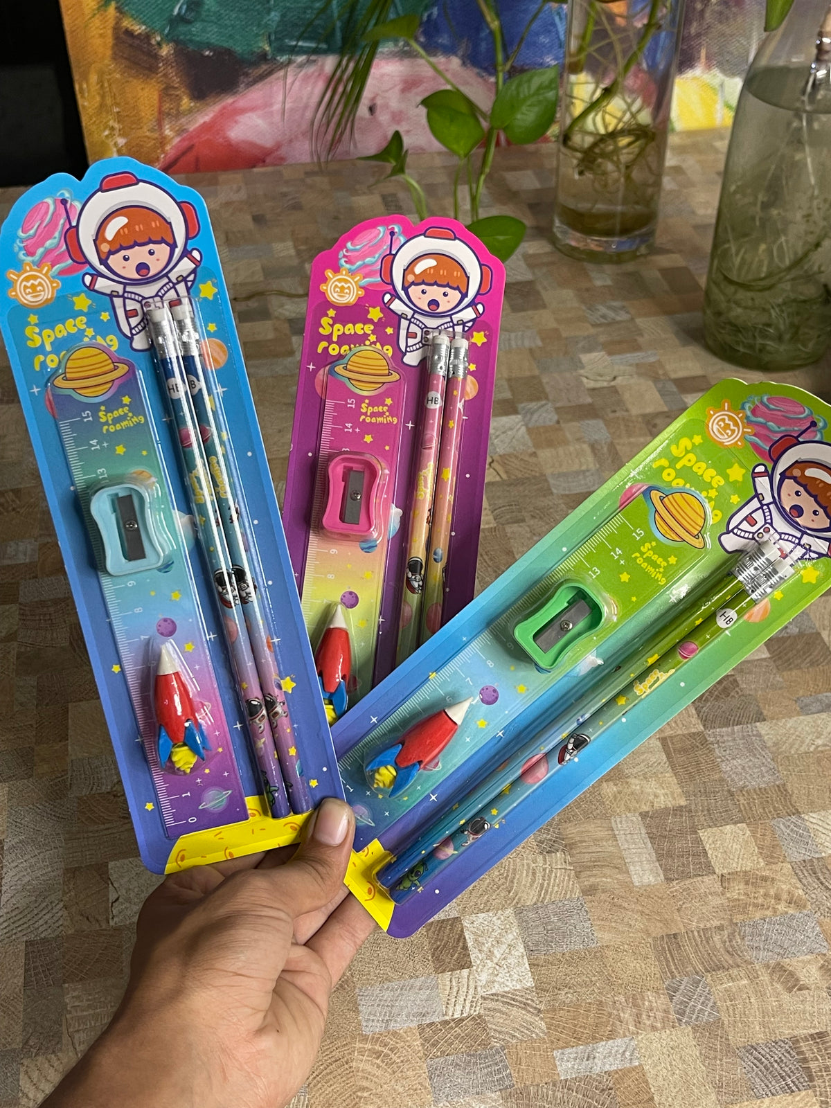 Cute Rocket Eraser & Pencil Gift Set for Kids