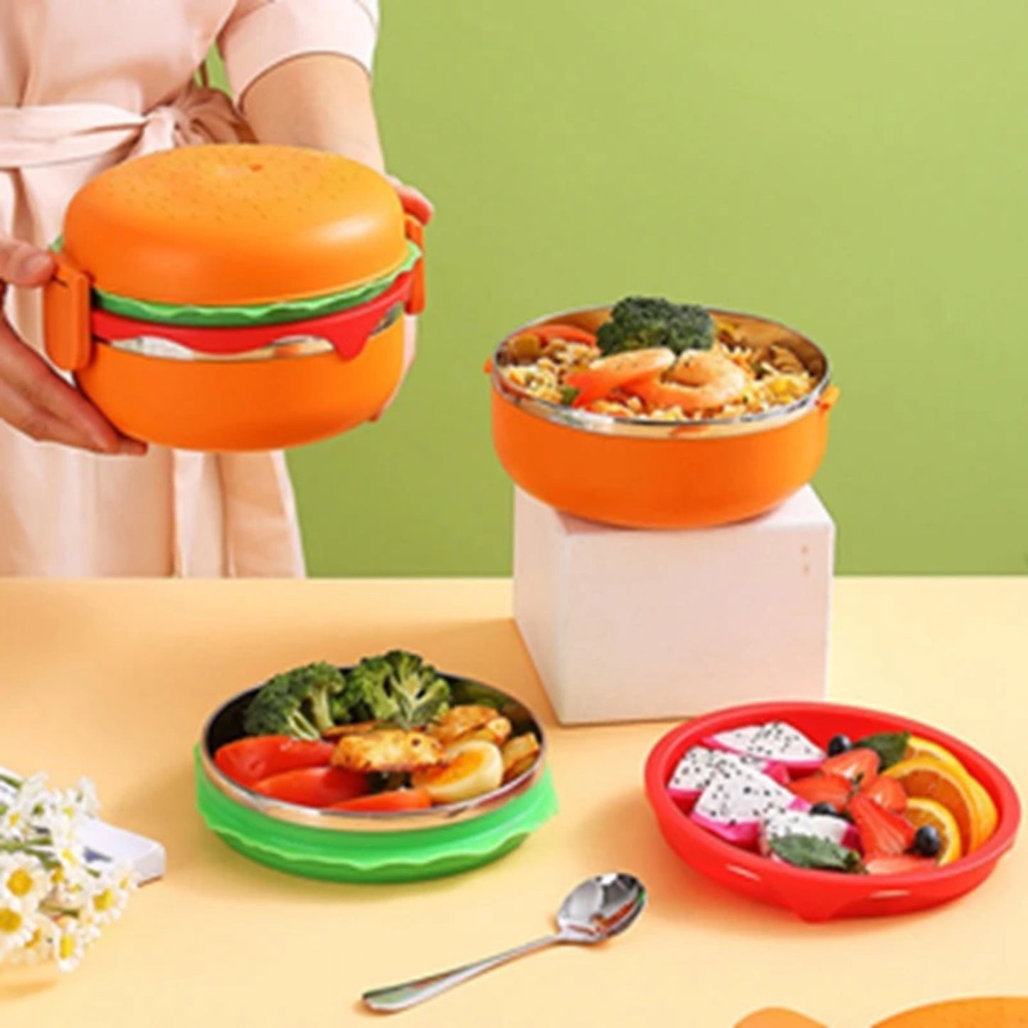 Giant Burger Bento Box ( stainless steel)