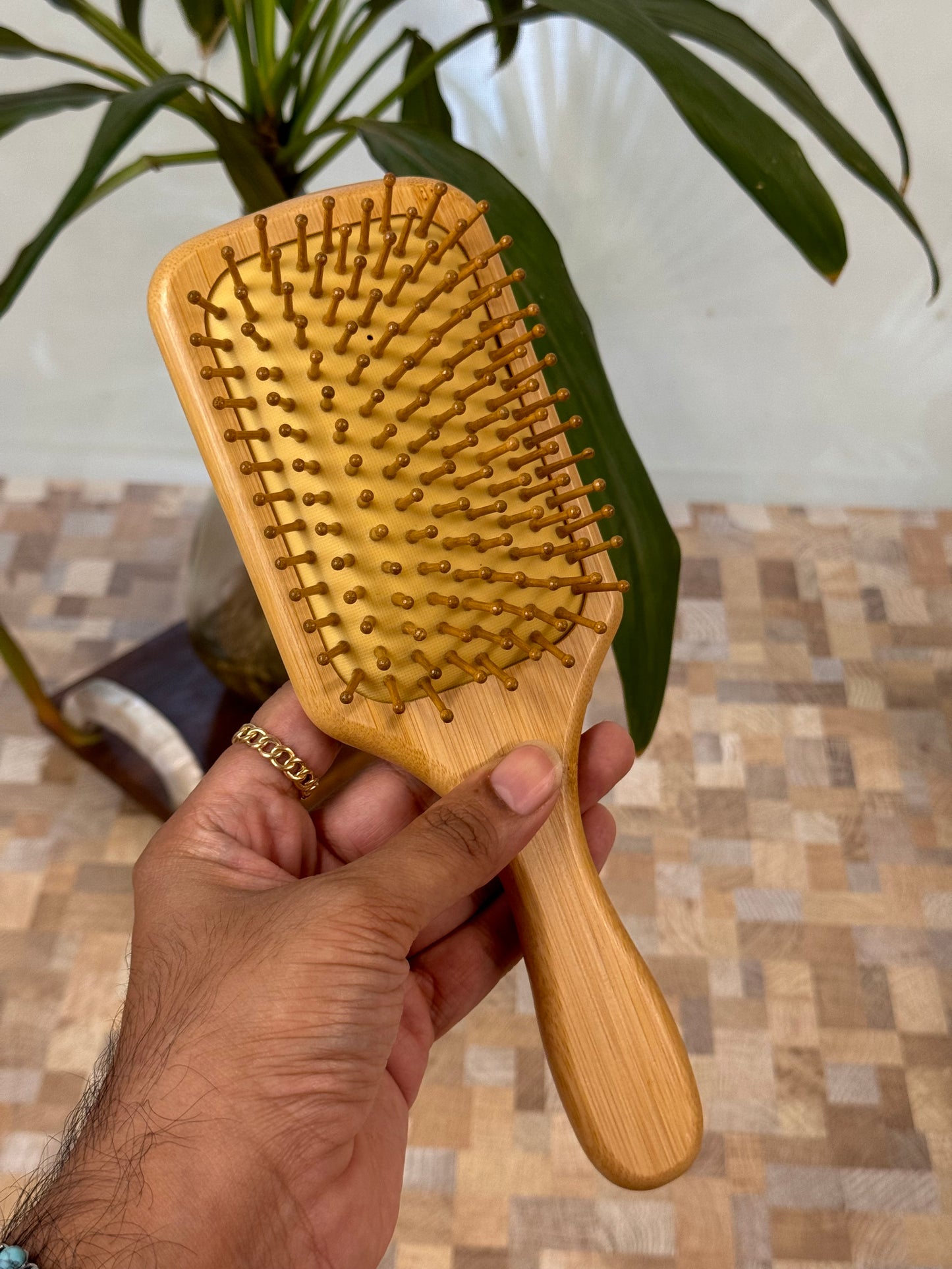 Rectangle Bamboo Bristles Comb