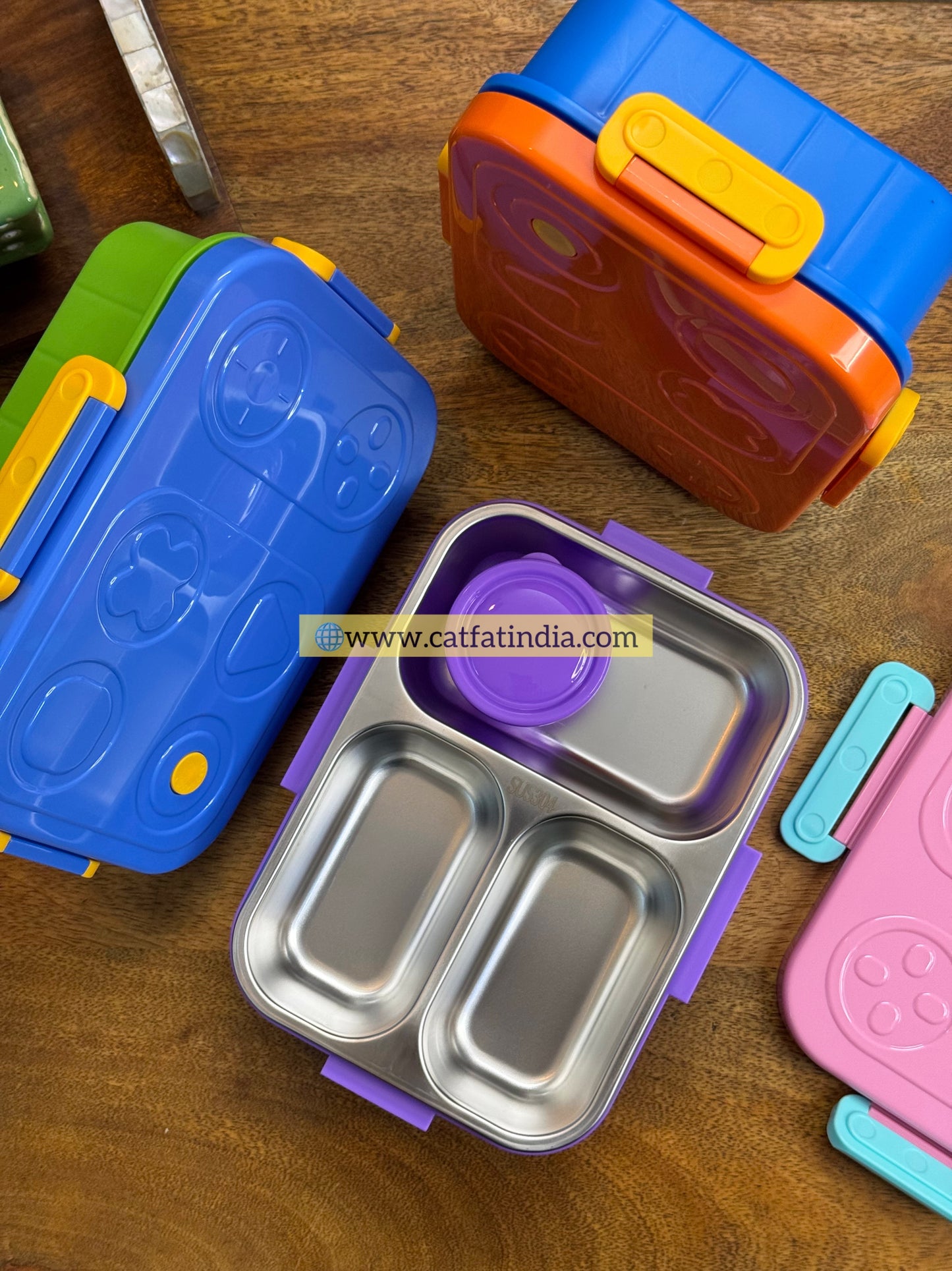 ButtonBuddies Bento Lunchbox — Deluxe 3‑Section Steel Bento