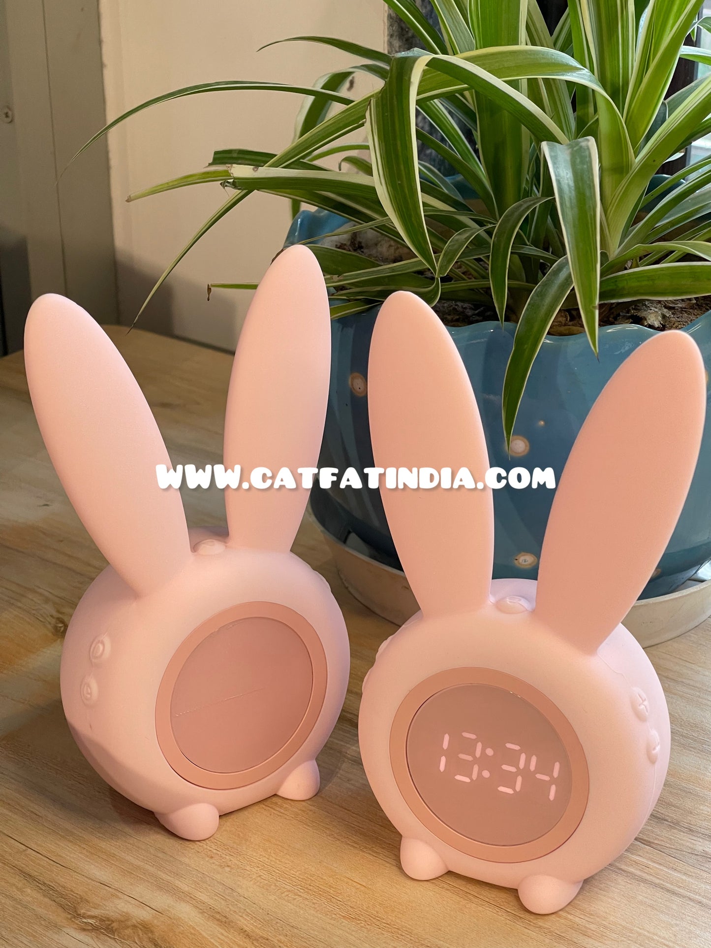 Cute pink bunny clock