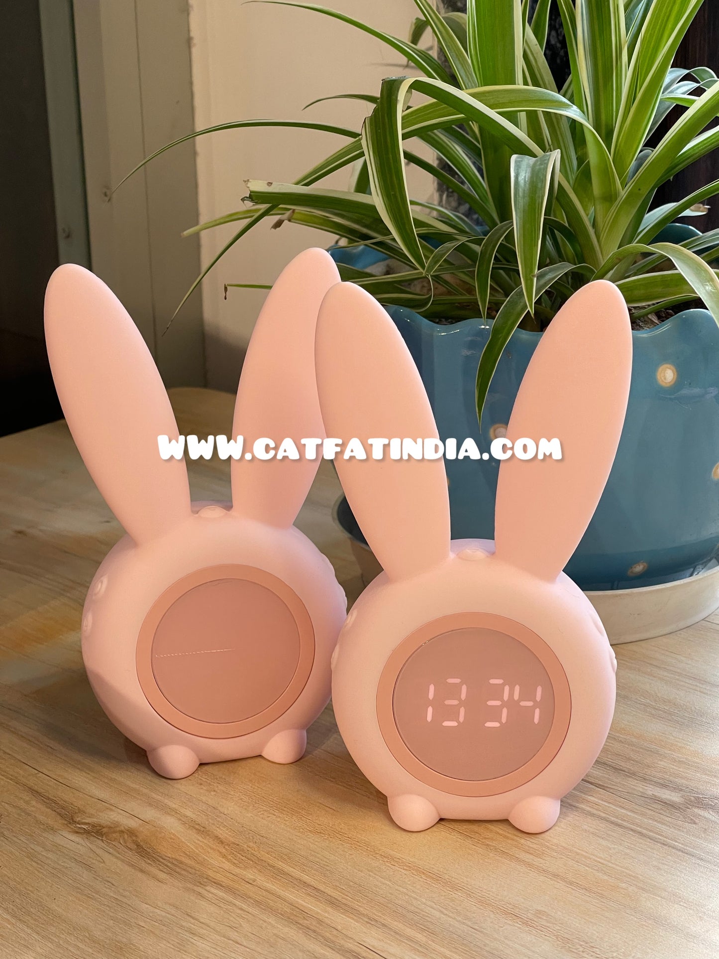 Cute pink bunny clock