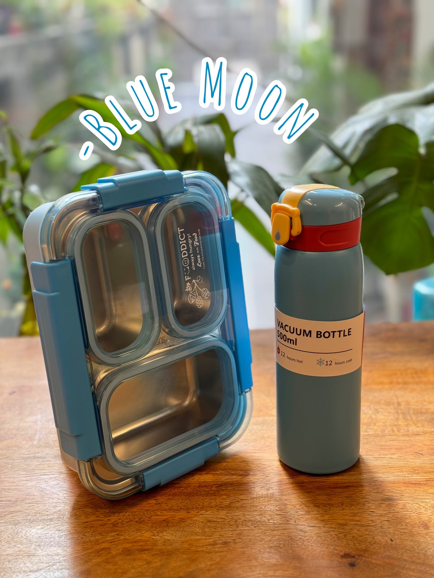 Lunch box store and flask combo