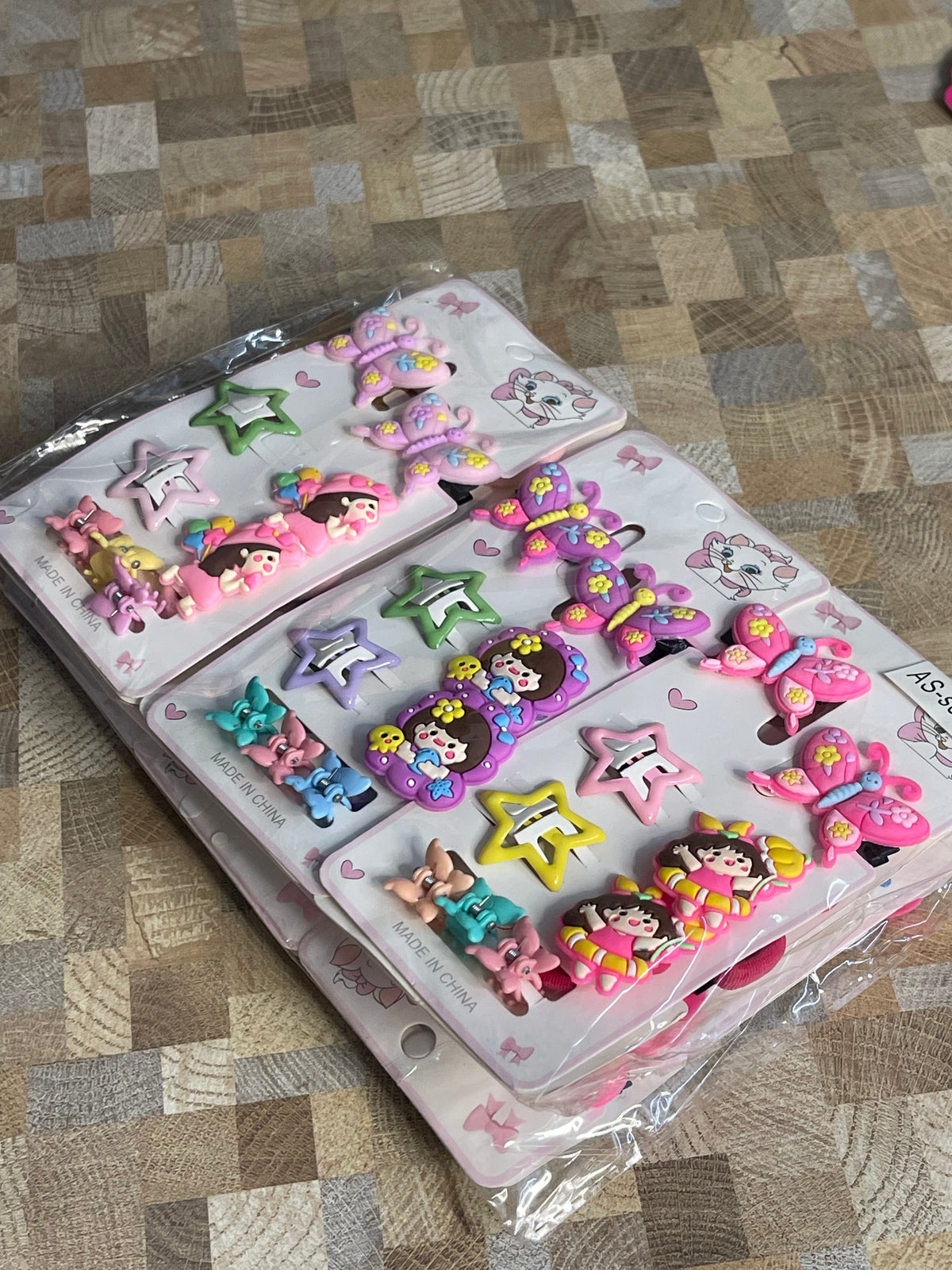 Little Girls Cute Hair Clips Combo Card