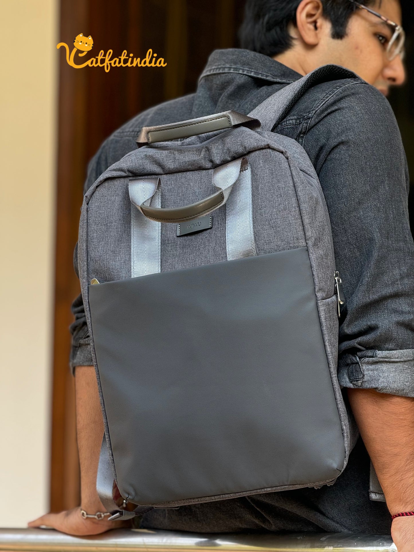 Catfatindia Korean Style Unisex Backpack (Grey)