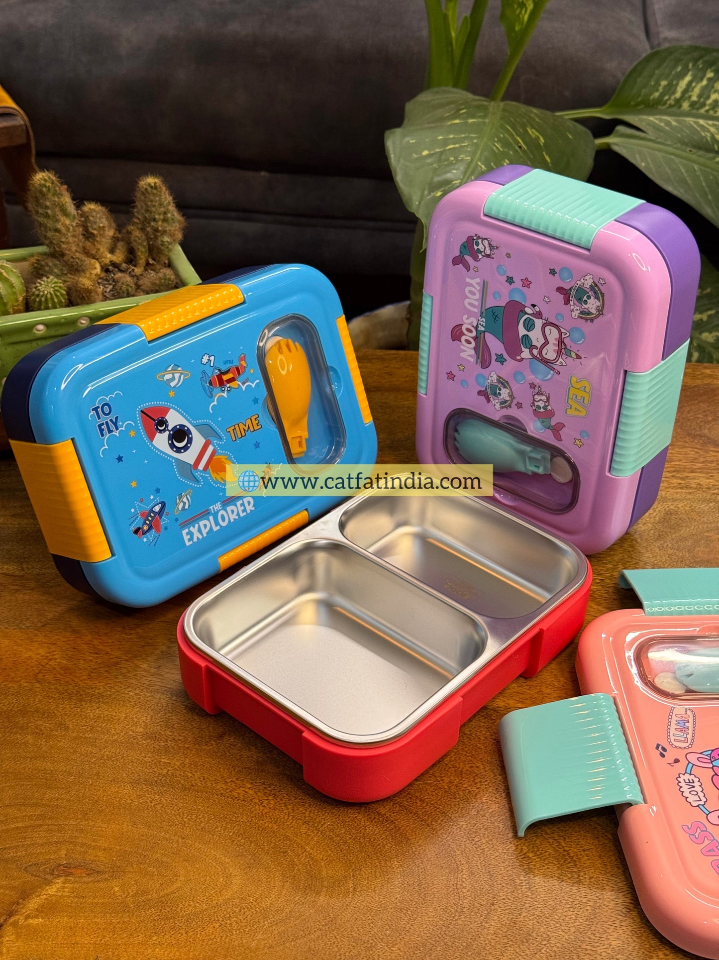 MastiBites Cartoon Lunch Box – Colorful Multi-Compartment Tiffin for Kids