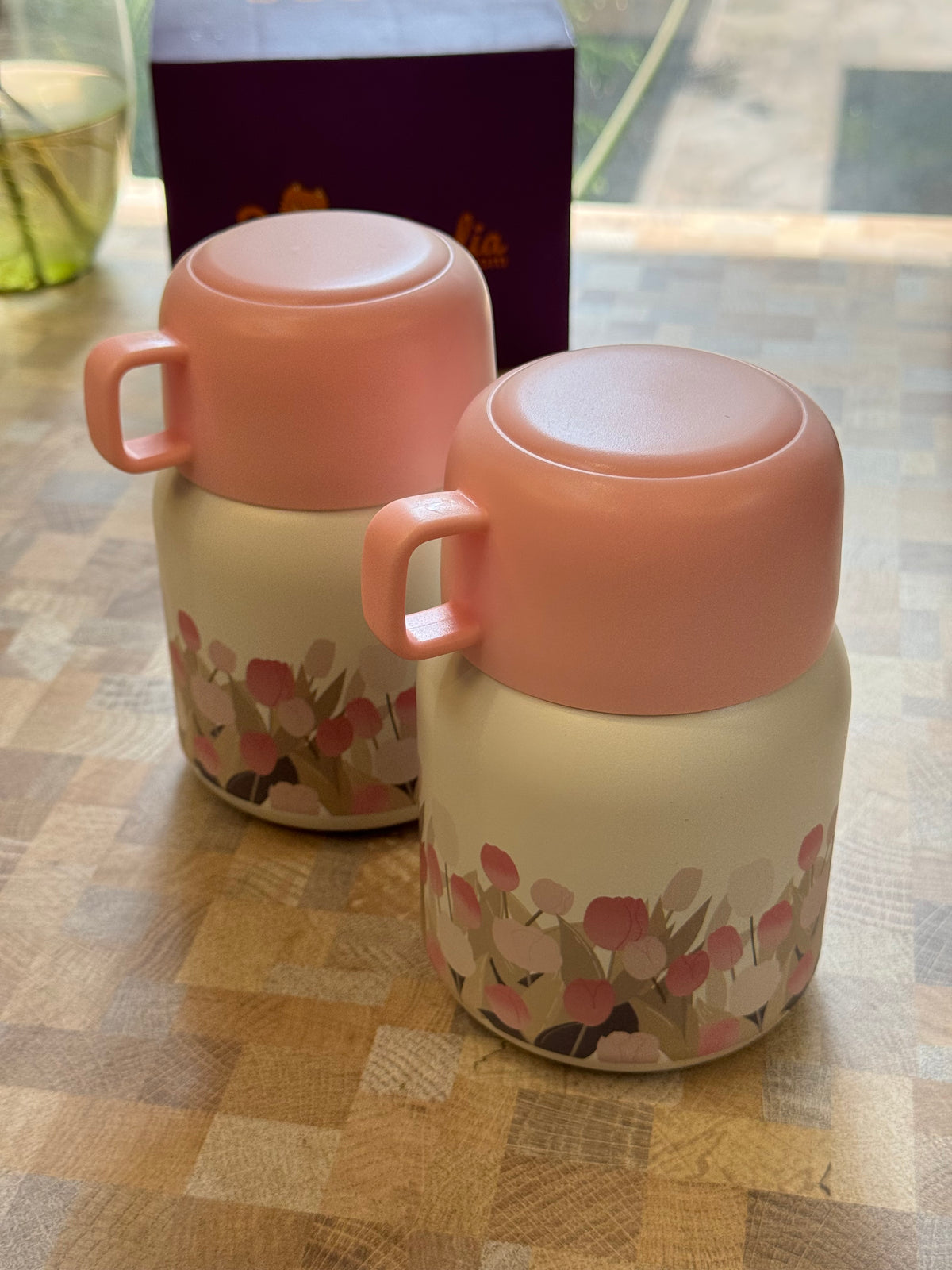 Japanese Blossom Insulated Lunch Pot+ Thermos Bottle.