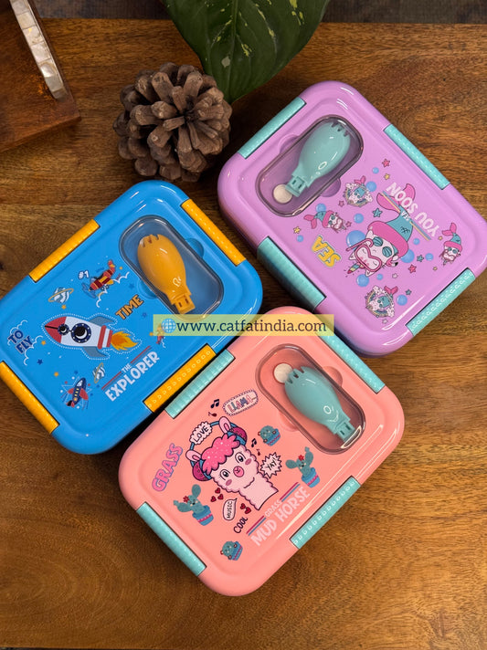MastiBites Cartoon Lunch Box – Colorful Multi-Compartment Tiffin for Kids