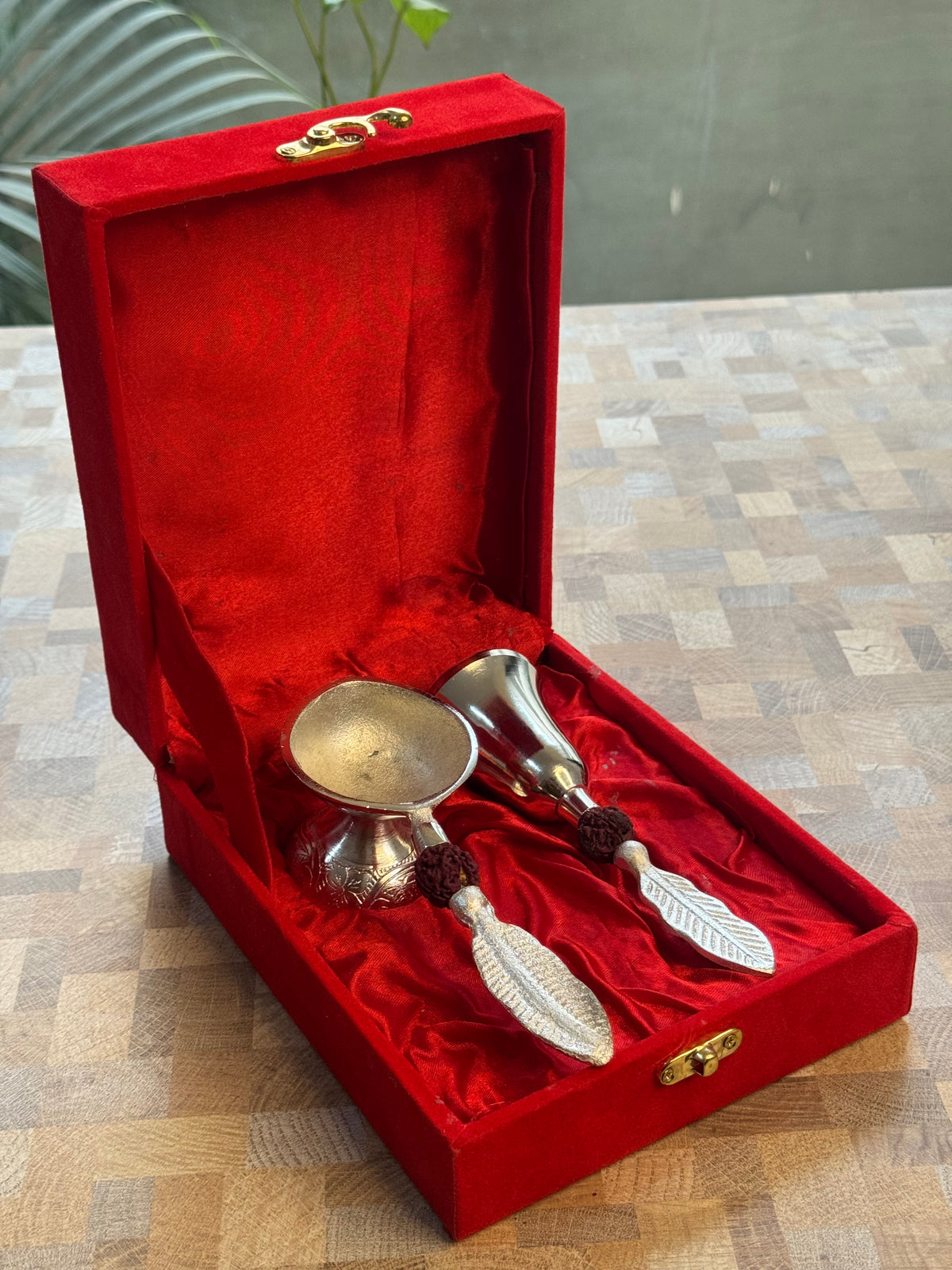 Divine Silver Pooja Box Set