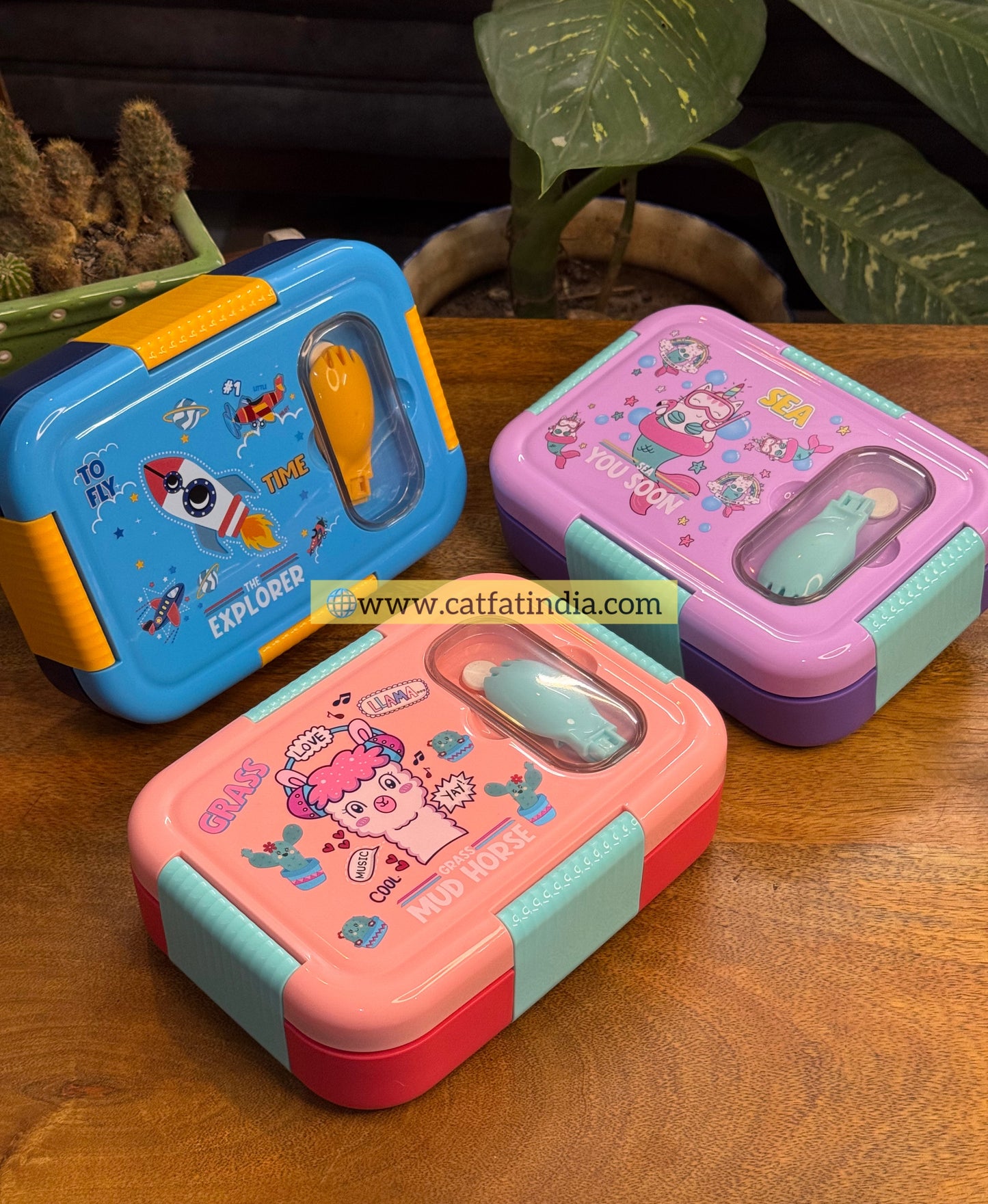 MastiBites Cartoon Lunch Box – Colorful Multi-Compartment Tiffin for Kids