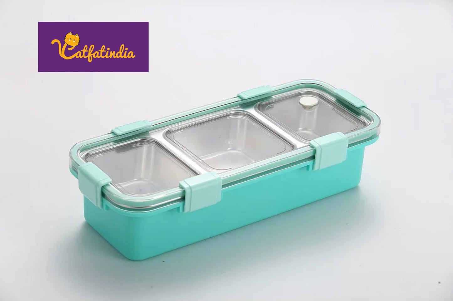 Stylish Stainless Steel Bento Box (FREE Spoon and Chopsticks)