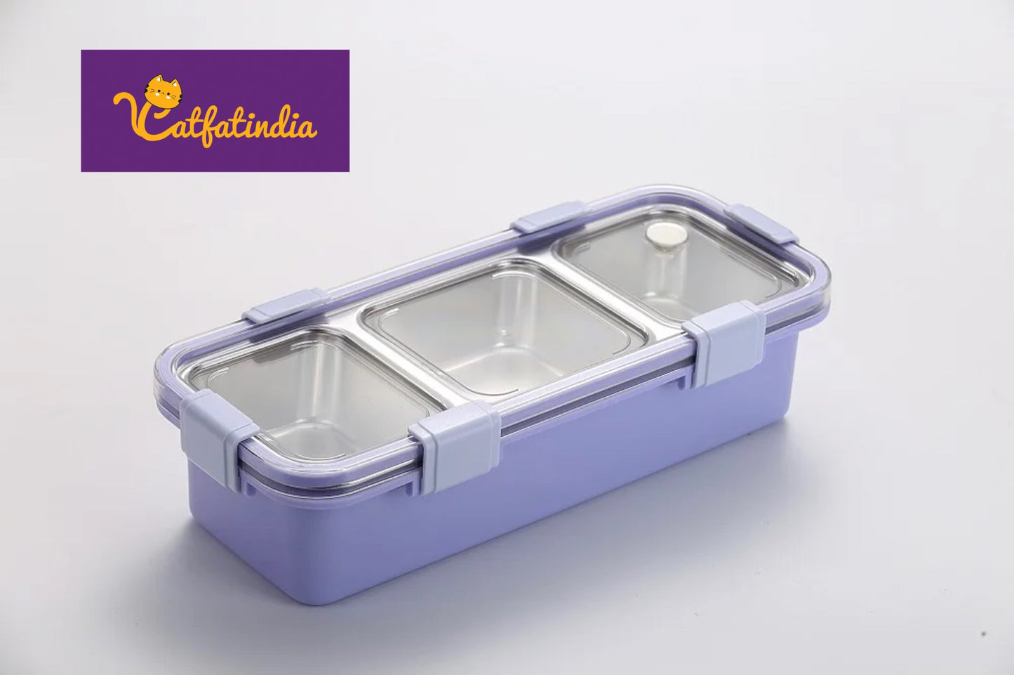 Stylish Stainless Steel Bento Box (FREE Spoon and Chopsticks)