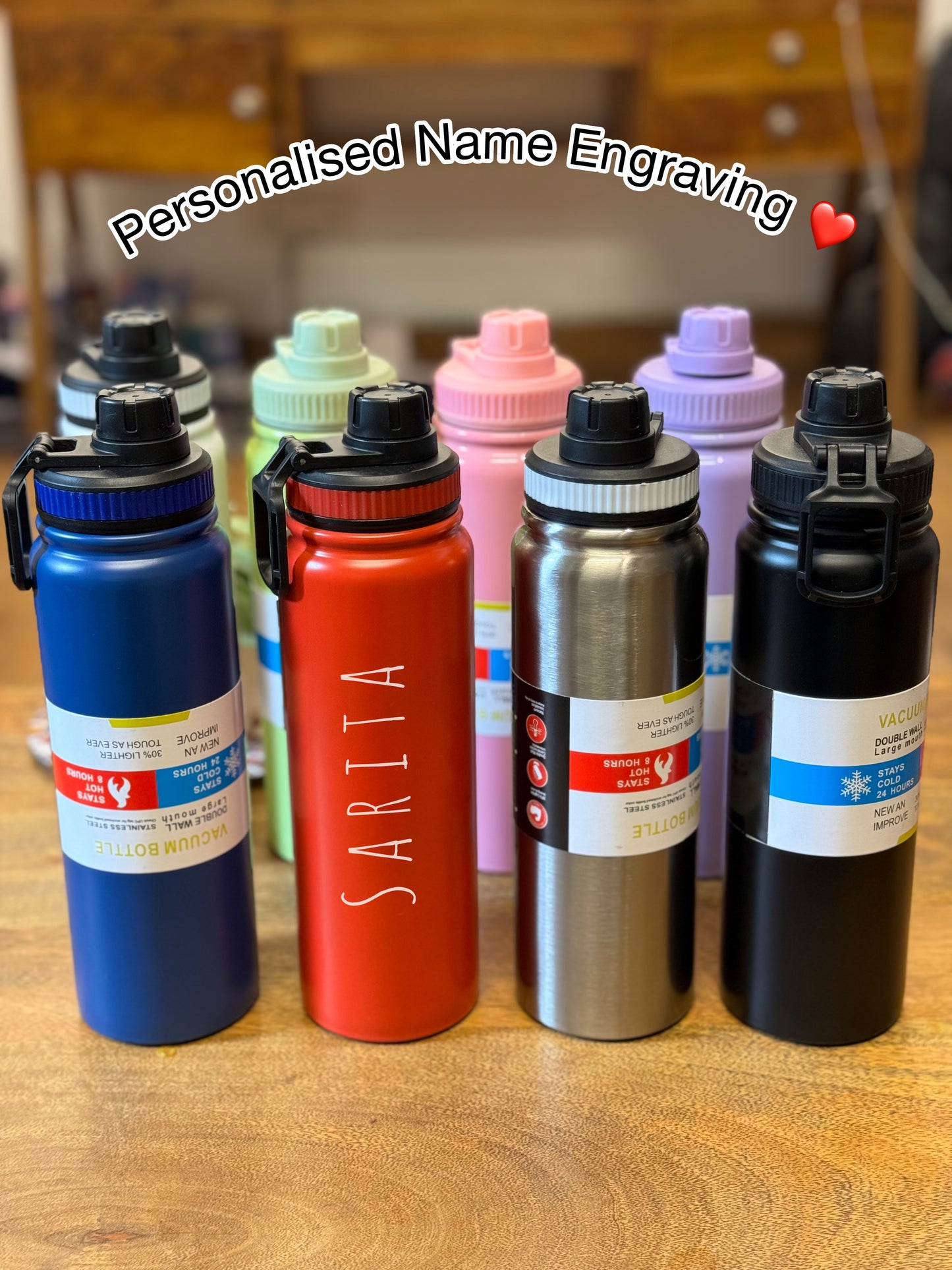 Pure Hydration Bottle (1L- With Personalised Name Engraving)