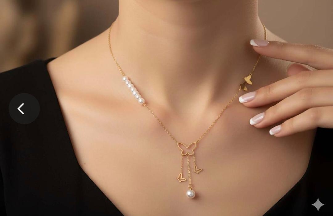 Pearl & Butterfly Chain Pendant
