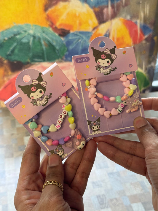 Kids Pastel Heart Charm Bracelet